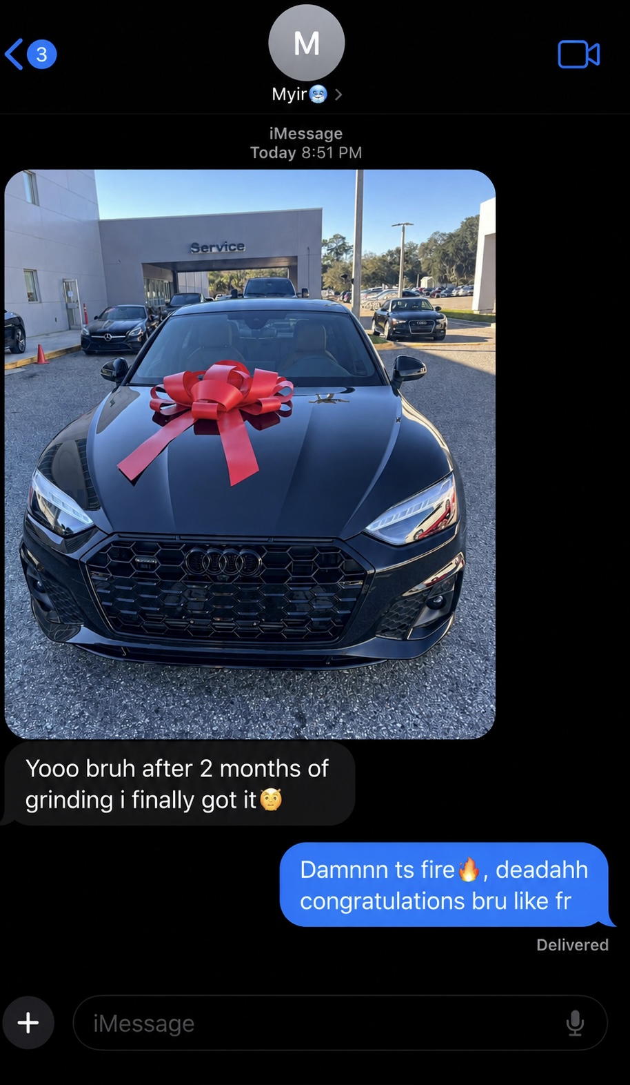 Myir's result — First car, two months in